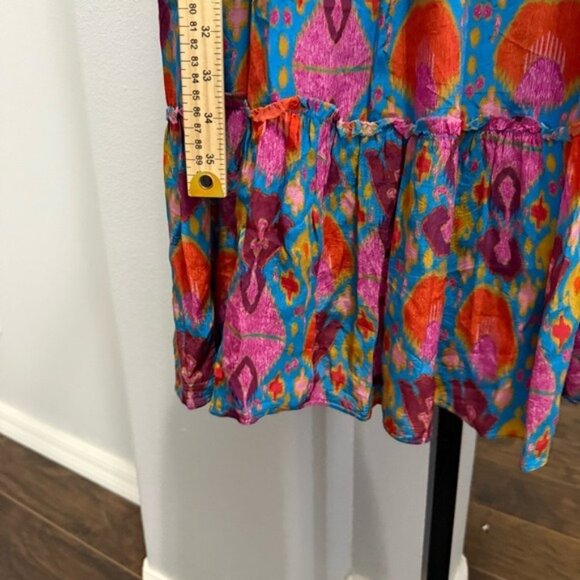 Figue Clara Midi Dress in Colorful Ikat Print Size XS BOHEMIAN Hippie Boho - Picture 8 of 10